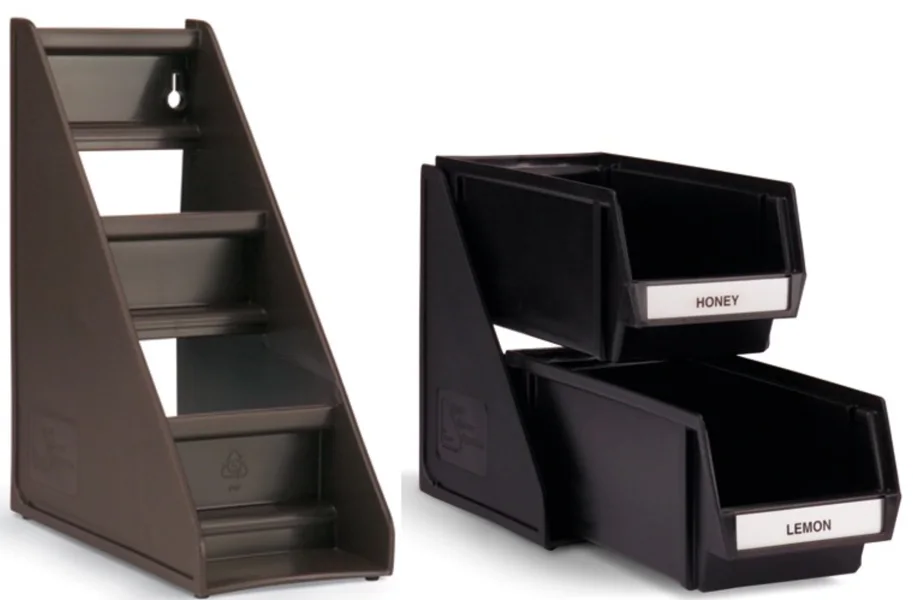 Besteckboxhalter mit 3 Boxen braun