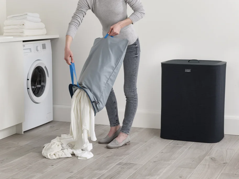 Tota 90L Wäschetrennkorb 2x 45L schwarz