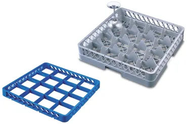 Gläser Spülkorb 16 Fächer 1 Aufsatz max Glas H12.3cm D11.5cm