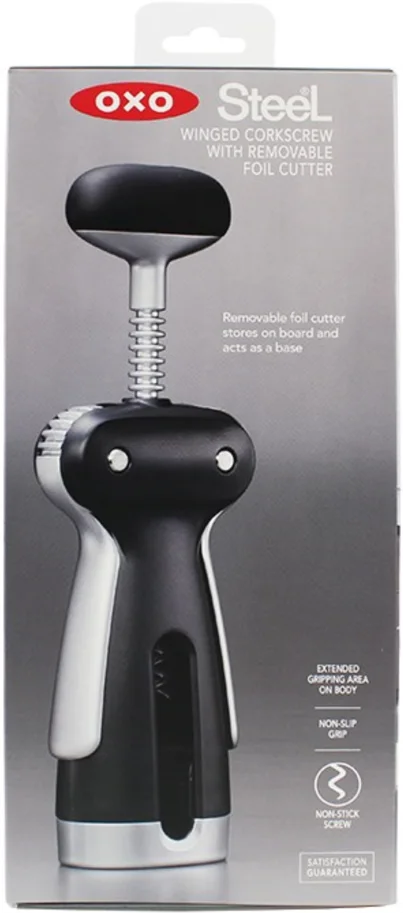 GG Steel Korkenzieher mit Folienschneider schwarz