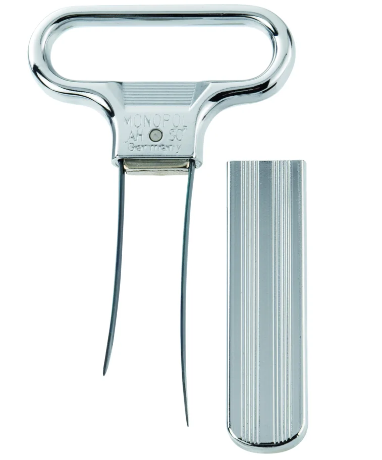 Ent-und Verkorker Ah-So, edelmattiert, 11x6.5x1cm
