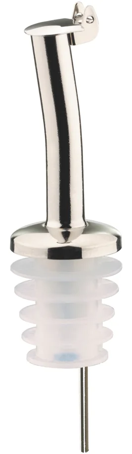 Ausgiesser Inox mit Silikonkorken u. Metallkäppchen