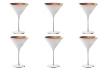 6er Set Elements Cocktailschale 240ml weiss/bronze