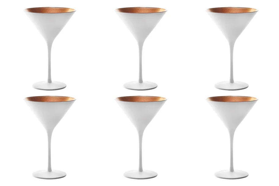 6er Set Elements Cocktailschale 240ml weiss/bronze
