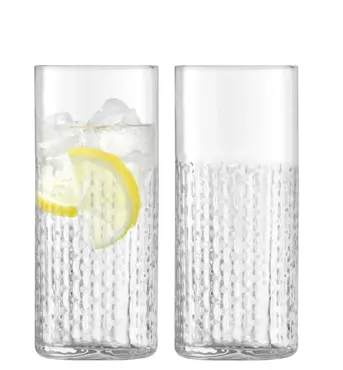 2er Set Wicker Longdrinkglas 400ml transparent