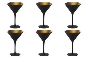 6er Set Elements Cocktailschale 240ml schwarz/gold