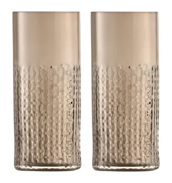 2er Set Wicker Longdrinkglas 400ml taupe