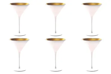 6er Set Elements Cocktailschale 240ml weiss/gold