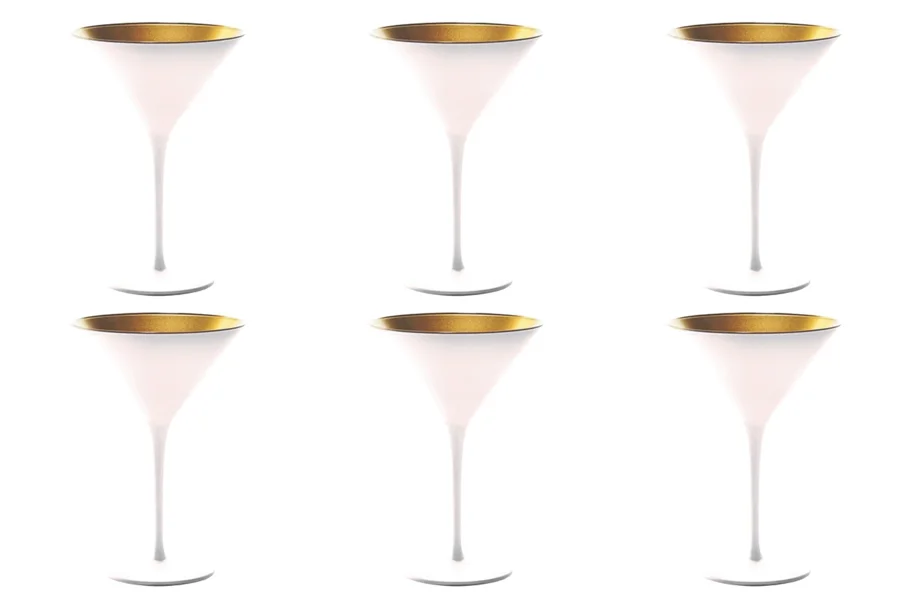6er Set Elements Cocktailschale 240ml weiss/gold