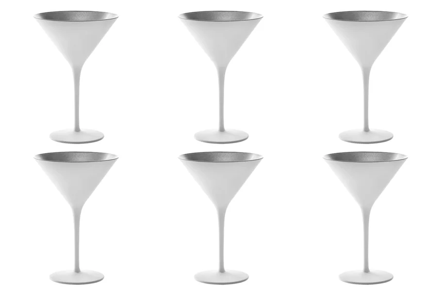 6er Set Elements Cocktailschale 240ml weiss/silber