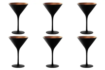 6er Set Elements Cocktailschale 240ml schwarz/bronze