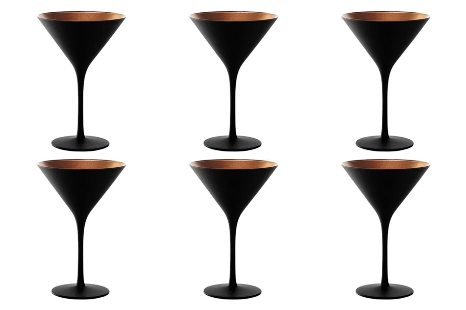 6er Set Elements Cocktailschale 240ml schwarz/bronze