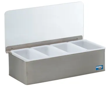 Zutatenbox Edelstahl mit 4 Behälter mittel 30x14x9cm