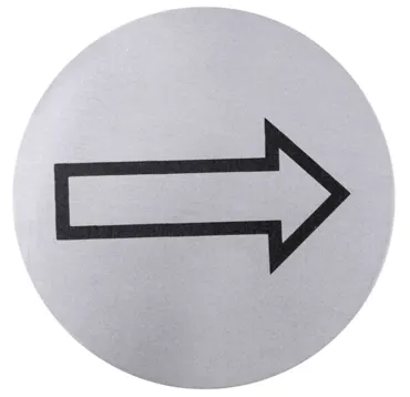 Türsymbol Richtungspfeill seidenmatt poli. selbstkleb. 7.5cm