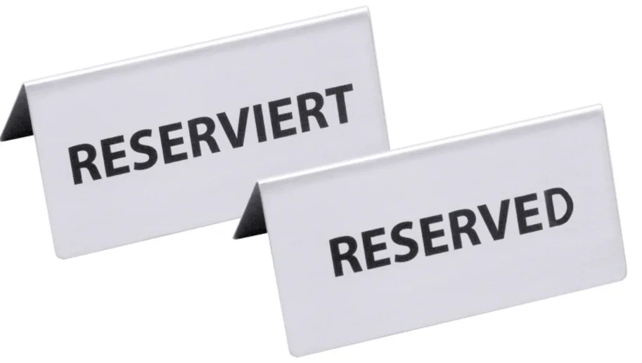 Tischschild RESERVED, 12x5.5xm