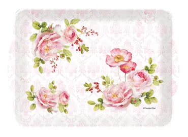 Floral Damask Tablett m. Griffen 33x22cm