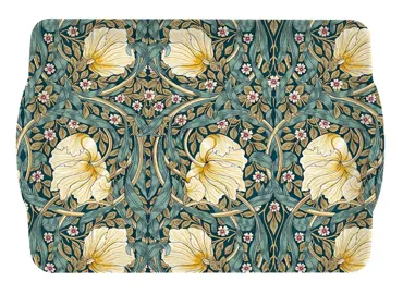 William Morris Schwarz Tablett m. Griffen 33x22cm