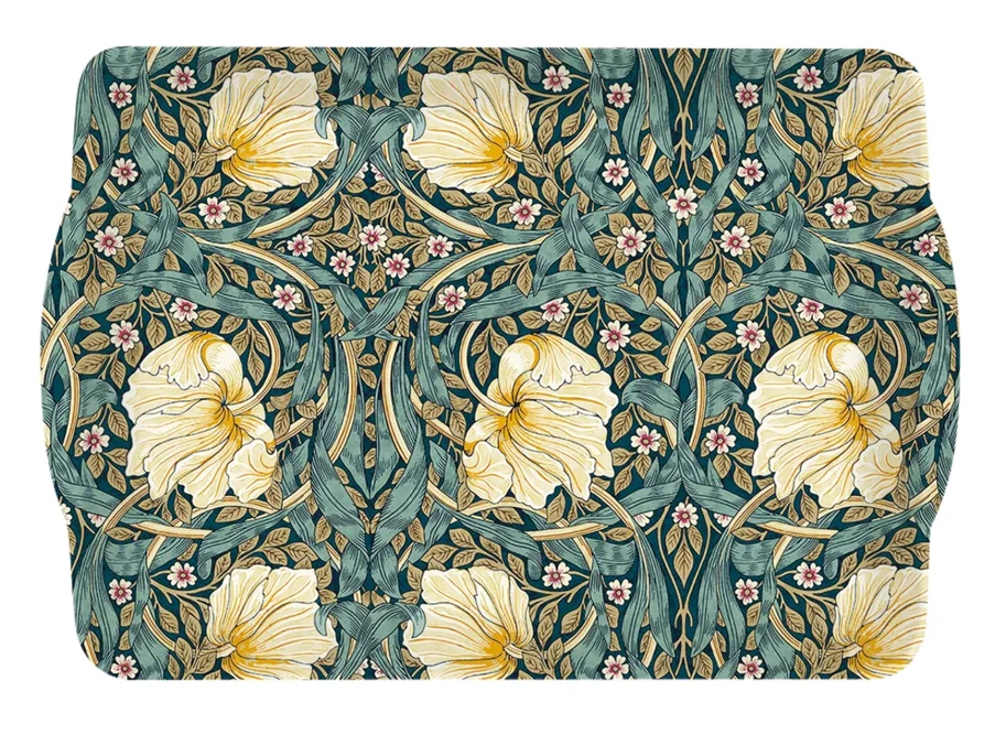 William Morris Schwarz Tablett m. Griffen 33x22cm