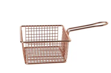 Frittierkorb kupfer, eckig, 14x14x7.5cm