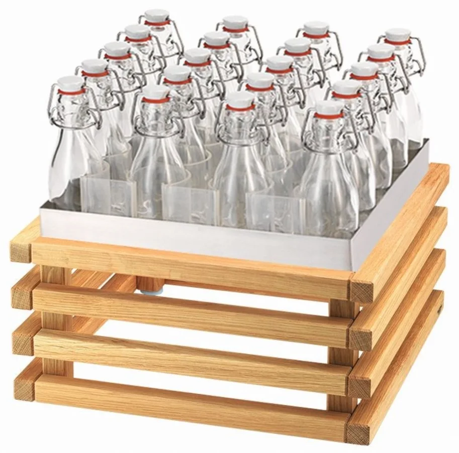 Getränke-Set 33x33 mit 20 Trinkgläser 0,2L,Edelstahlschale