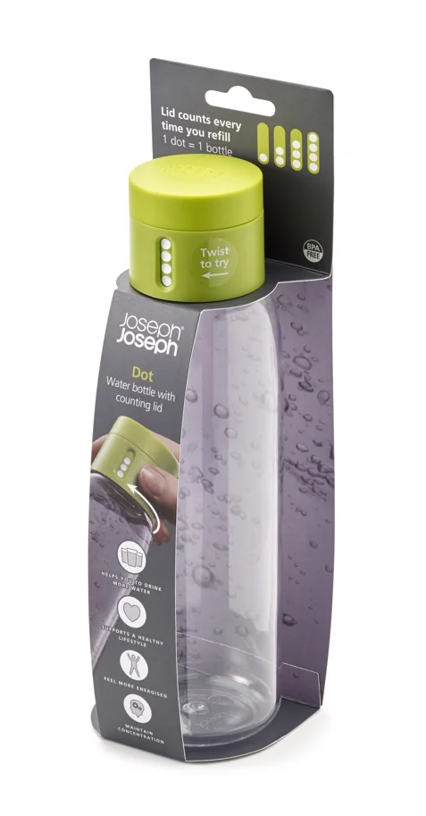 Dot Trinkflasche, transp. grün, 600 ml