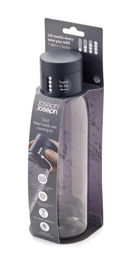 Dot Trinkflasche, transp. grau, 600 ml