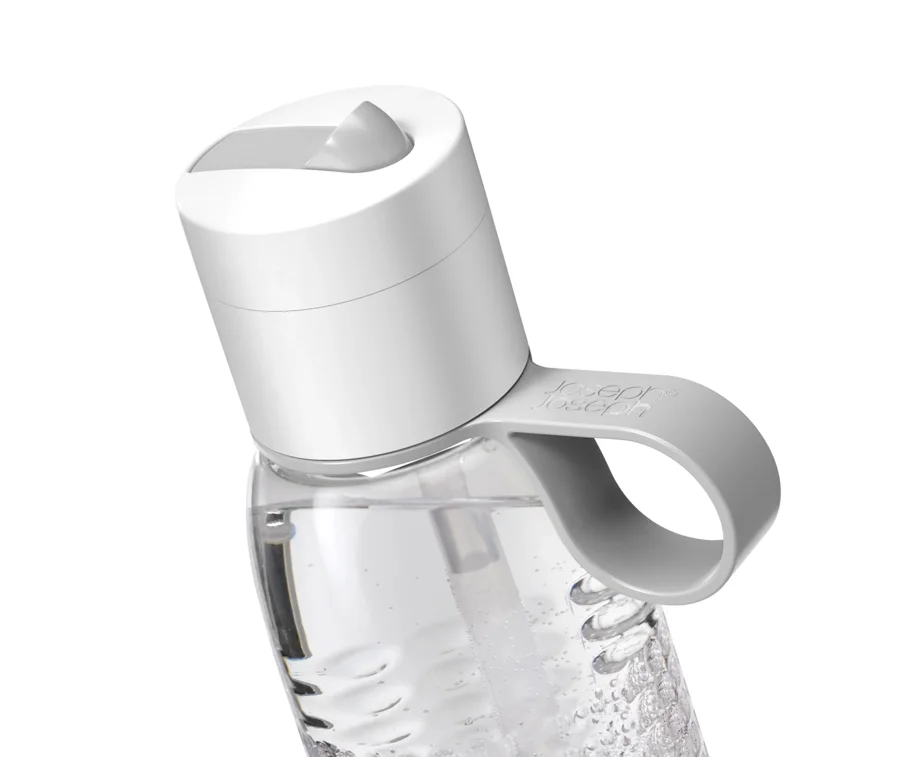 Dot Trinkflasche mit Strohhalm, transp. weiss, 750 ml