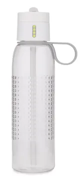 Dot Trinkflasche mit Strohhalm, transp. weiss, 750 ml