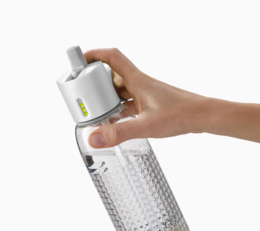 Dot Trinkflasche mit Strohhalm, transp. weiss, 750 ml
