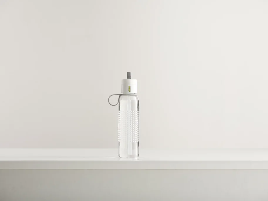 Dot Trinkflasche mit Strohhalm, transp. weiss, 750 ml