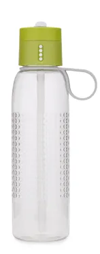 Dot Trinkflasche mit Strohhalm, transp. grün, 750 ml