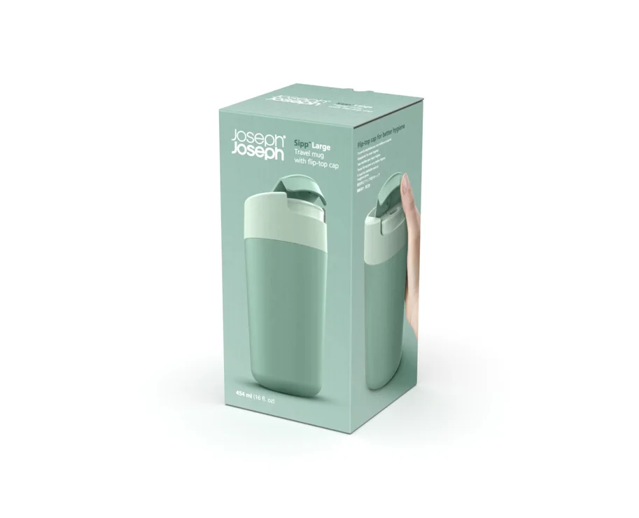 Sipp Reisebecher mit Klappdeckel 454ml Grün
