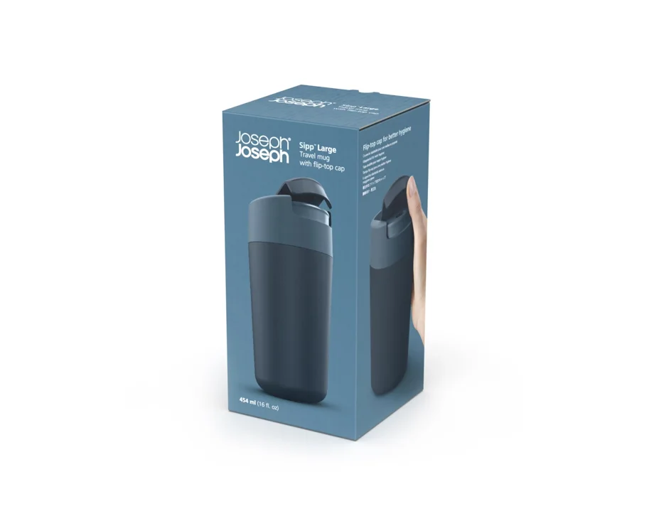 Sipp Reisebecher mit Klappdeckel 454ml Blau