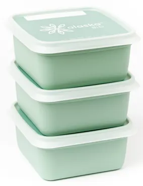 3er Set Alaska Bio Gefrierboxen 500ml grün
