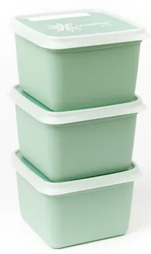 3er Set Alaska Bio Gefrierboxen 750ml grün