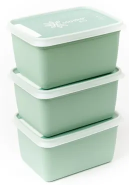 3er Set Alaska Bio Gefrierboxen 1000ml grün