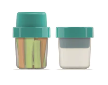 GoEat Compact 2-in-1 Snack Box D8.5cm H12.5/9.5cm türkis
