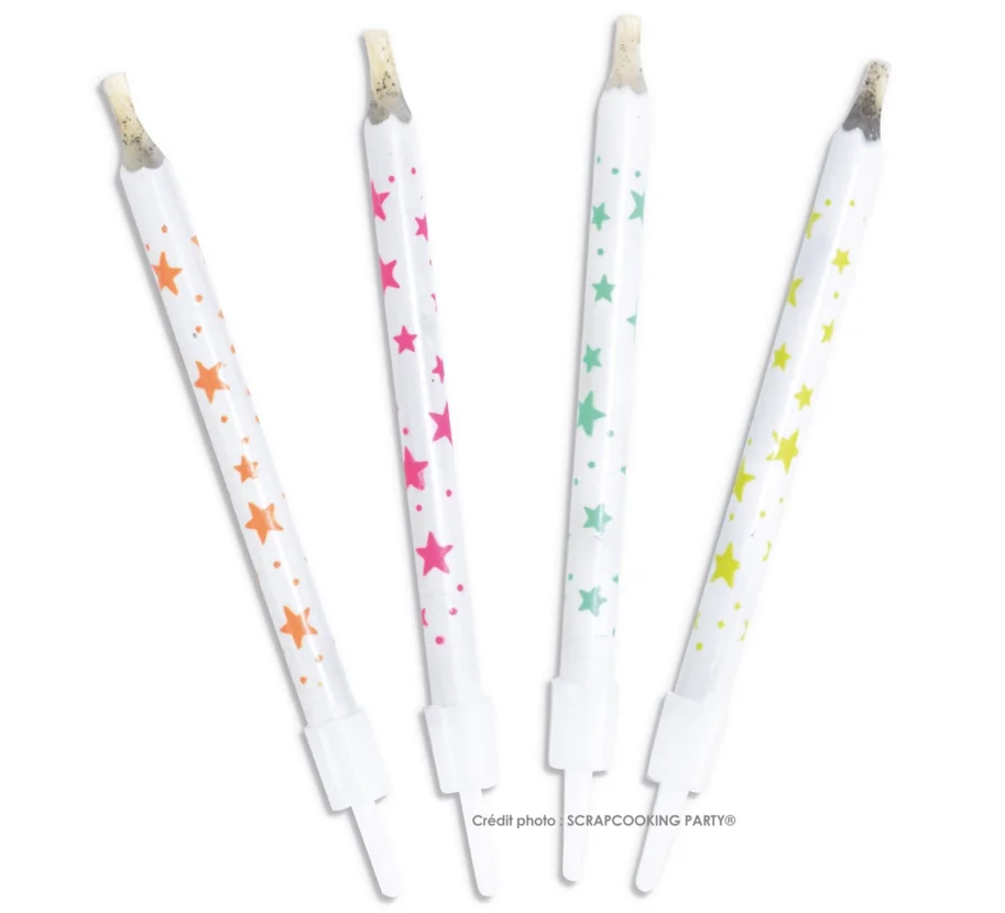 12er Set Kerzen 6cm Sterne