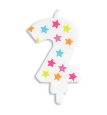 Kerze Nummer 2 Sterne