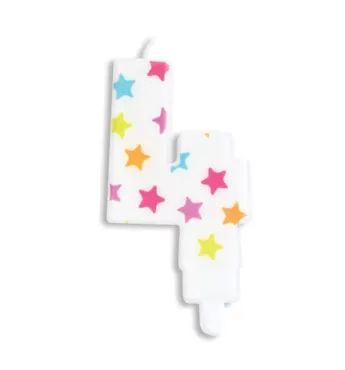 Kerze Nummer 4 Sterne