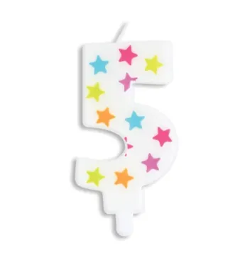 Kerze Nummer 5 Sterne