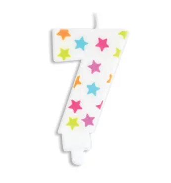 Kerze Nummer 7 Sterne