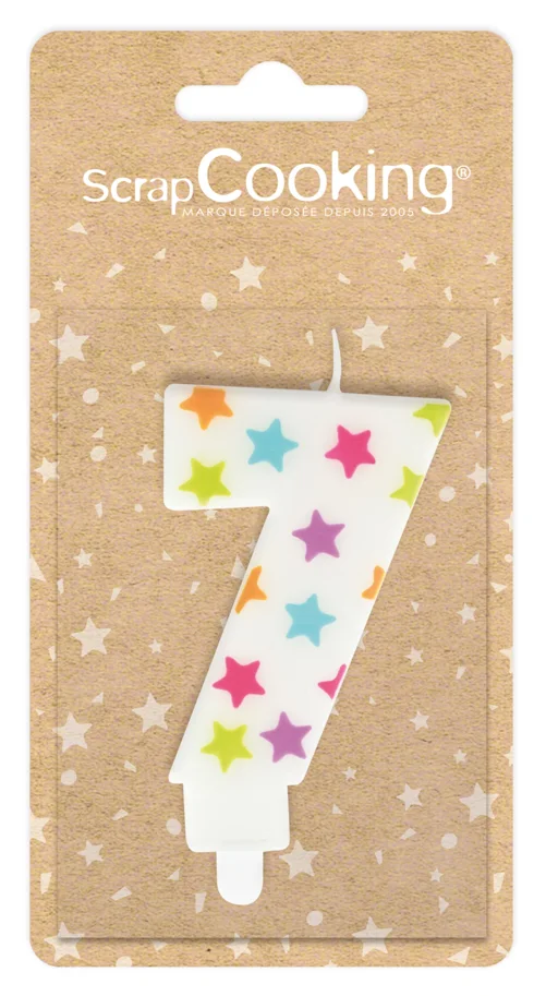 Kerze Nummer 7 Sterne