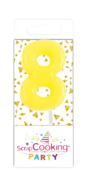 15er Set Kerze Mini Nummer 8 assortiert