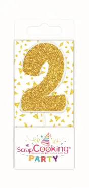 Kerze Mini Nummer 2 gold