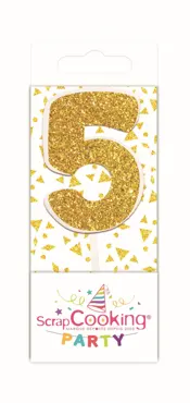 Kerze Mini Nummer 5 gold