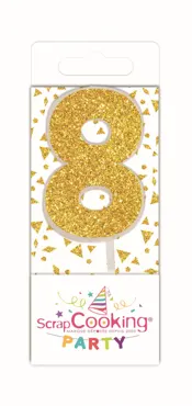 Kerze Mini Nummer 8 gold