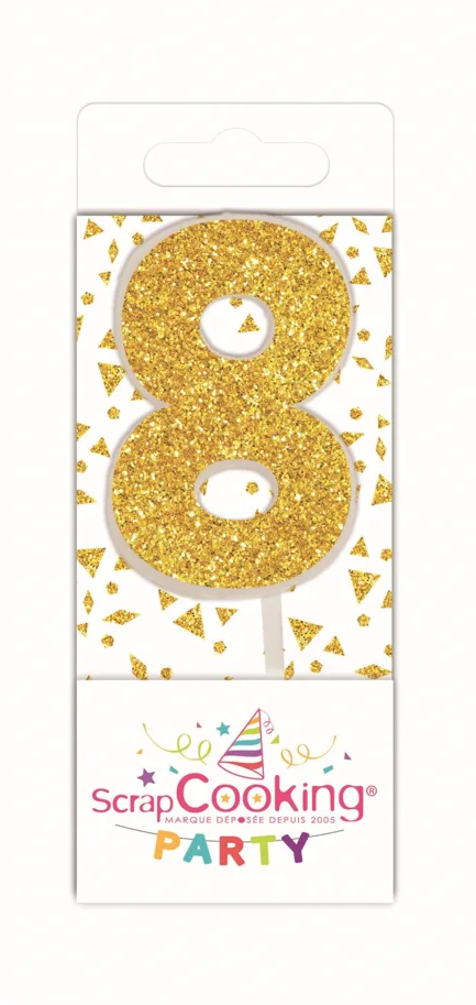 Kerze Mini Nummer 8 gold