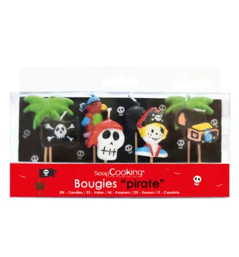 8er Set Kerzen Piratenmotiv