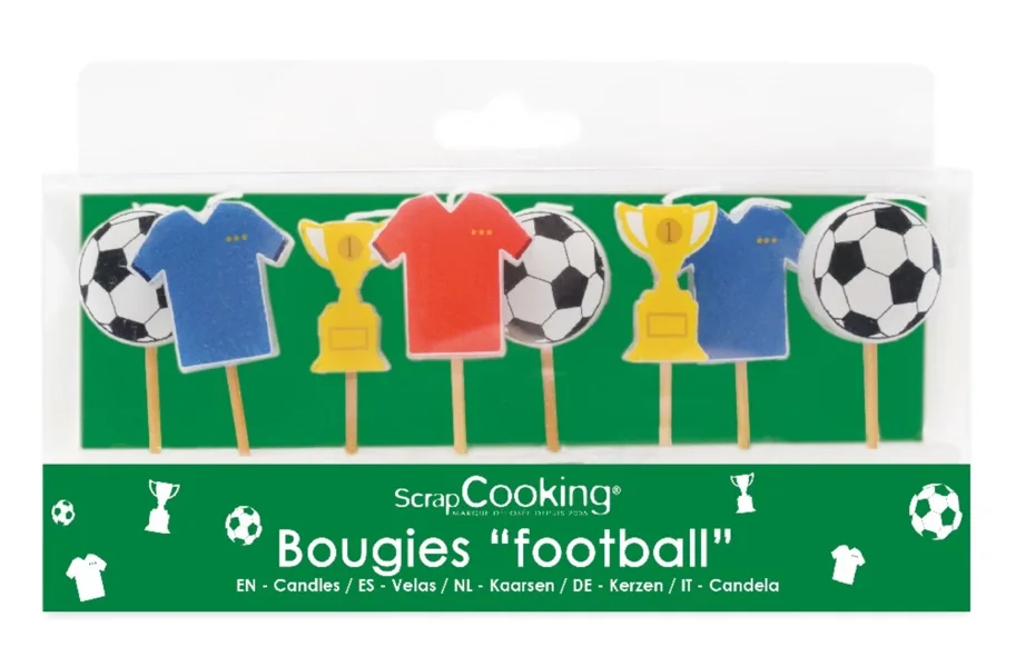 8er Set Kerzen Fussballmotiv